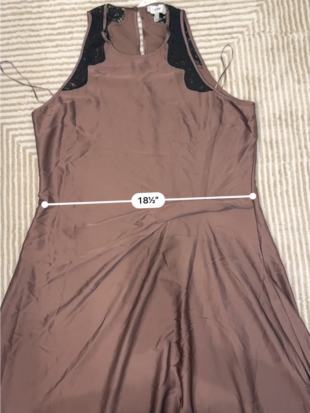 NWT REISS Anais Drape lace-trim dress mocha brown size 12 - Picture 11 of 12
